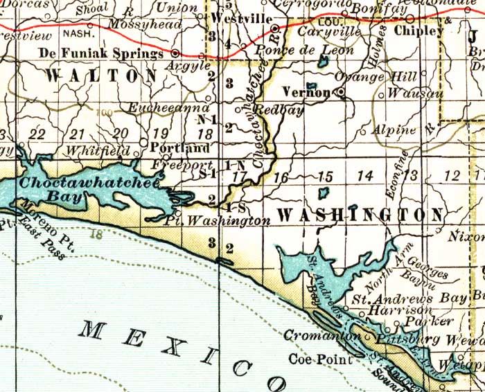 Map of Washington County, Florida, 1897