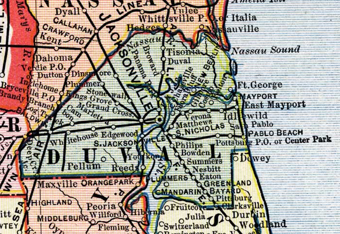 Map of Duval County, Florida, 1902