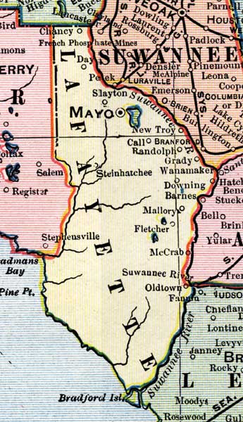 Map of Lafayette County, Florida, 1902