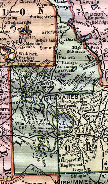 Map of Lake County, Florida, 1902