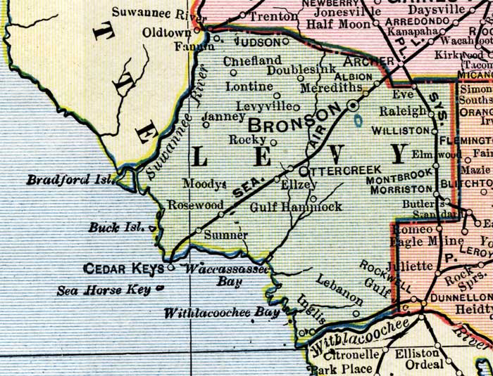 Map of Levy County, Florida, 1902
