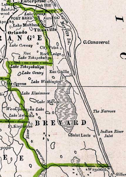 Map of Brevard County, Florida, 1886