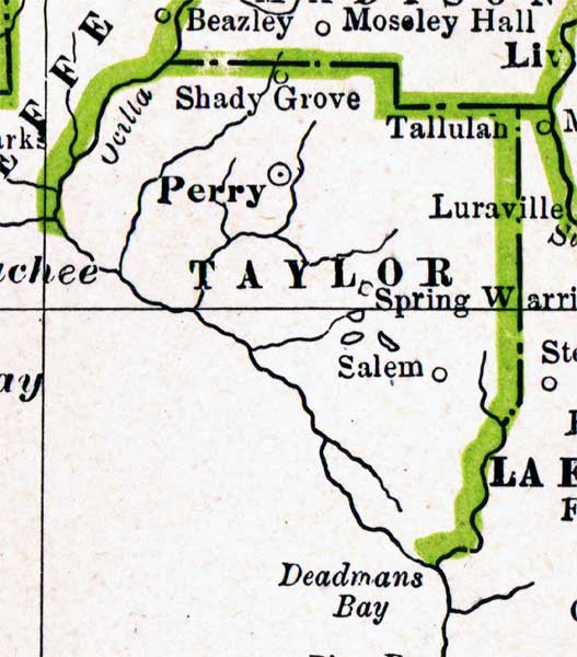 Map of Taylor County, Florida, 1886