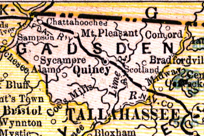 Map of Gadsden County, Florida, 1890