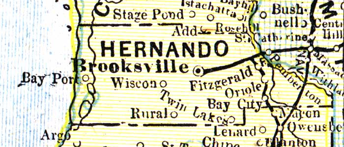 Map of Hernando County, Florida, 1890