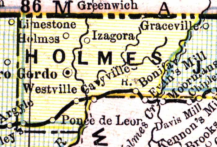 Map of Holmes County, Florida, 1890