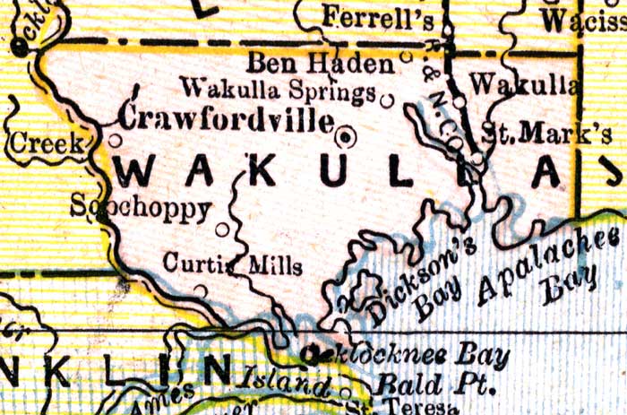 Map of Wakulla County, Florida, 1890