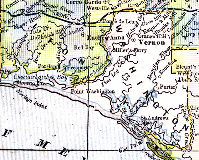 Map of Washington County, Florida, 1890