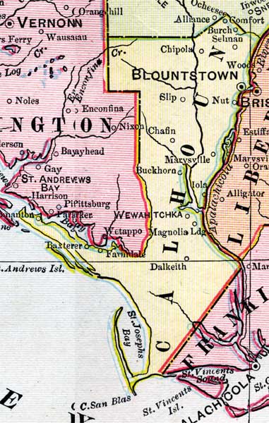 Map of Calhoun County, Florida, 1899