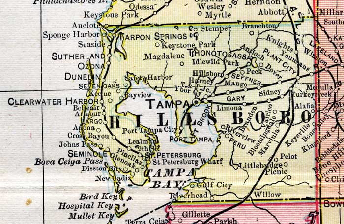 Map of Hillsborough County, Florida, 1899