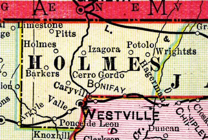 Map of Holmes County, Florida, 1899