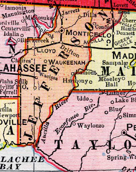 Map of Jefferson County, Florida, 1899