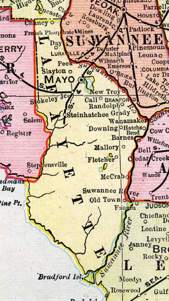 Map of Lafayette County, Florida, 1899