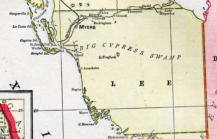 Map of Lee County, Florida, 1899