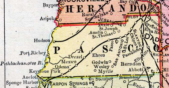 Map of Pasco County, Florida, 1899