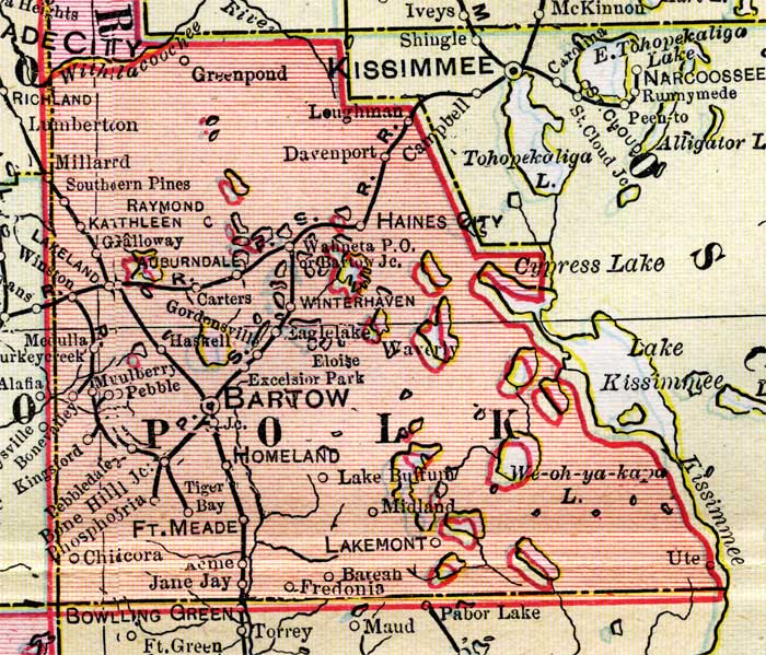 Map of Polk County, Florida, 1899