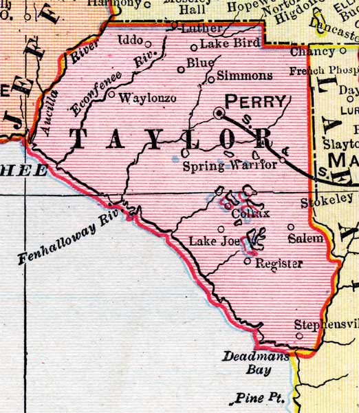 Map of Taylor County, Florida, 1899