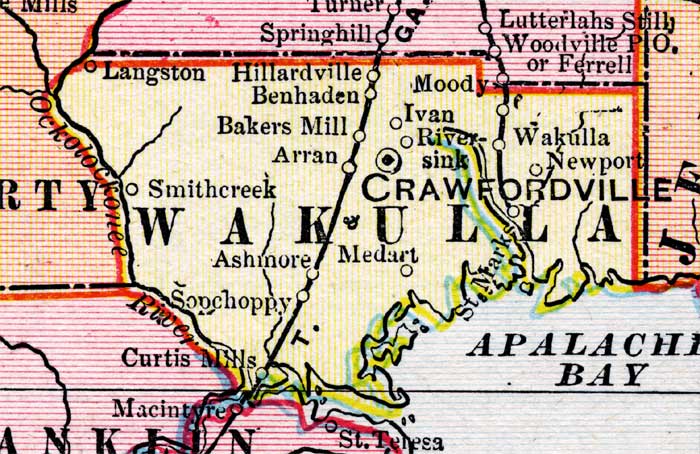 Map of Wakulla County, Florida, 1899
