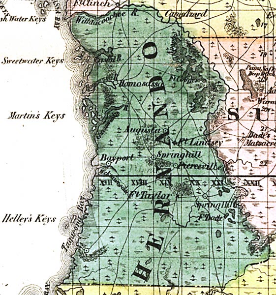 Map of Hernando County, Florida, 1856