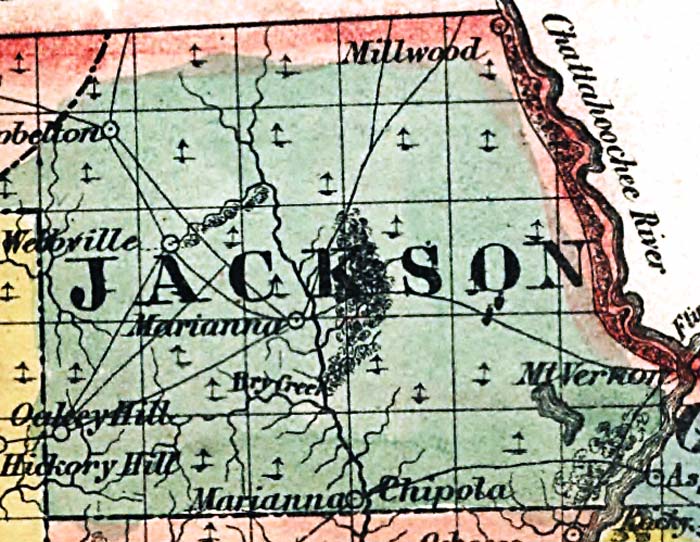 Map of Jackson County, Florida, 1856