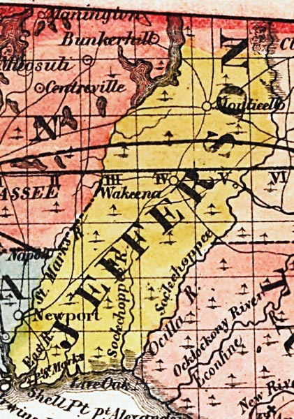 Map of Jefferson County, Florida, 1856
