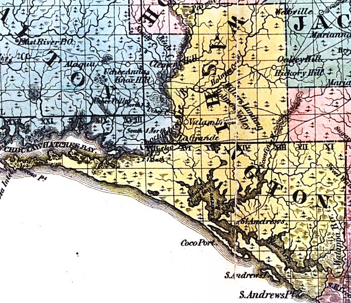Map of Washington County, Florida, 1856