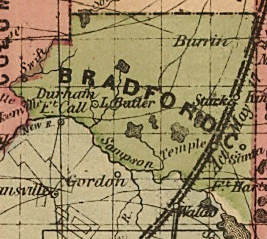 Map of Bradford  County, Florida, 1874