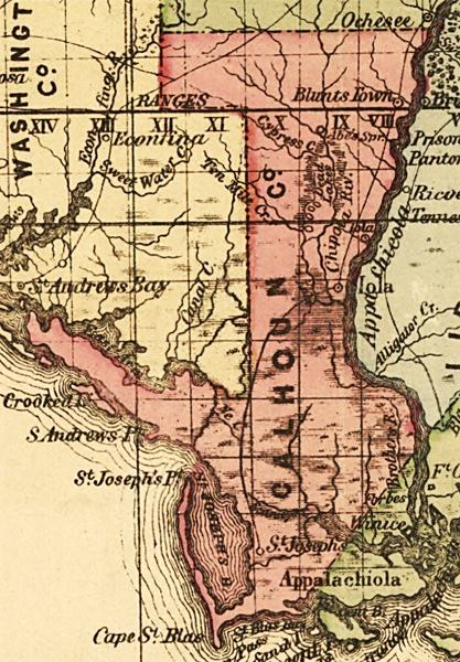 Map of Calhoun County, Florida, 1874