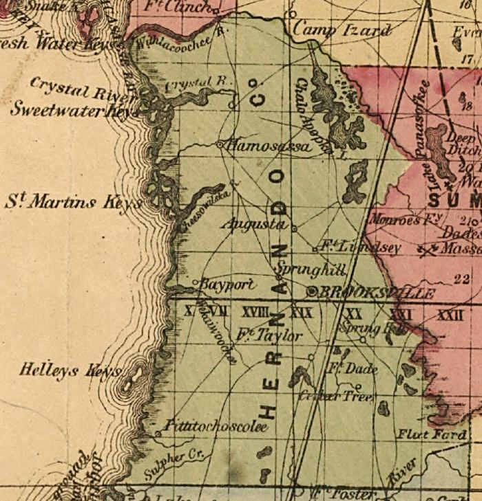 Map of Hernando County, Florida, 1874