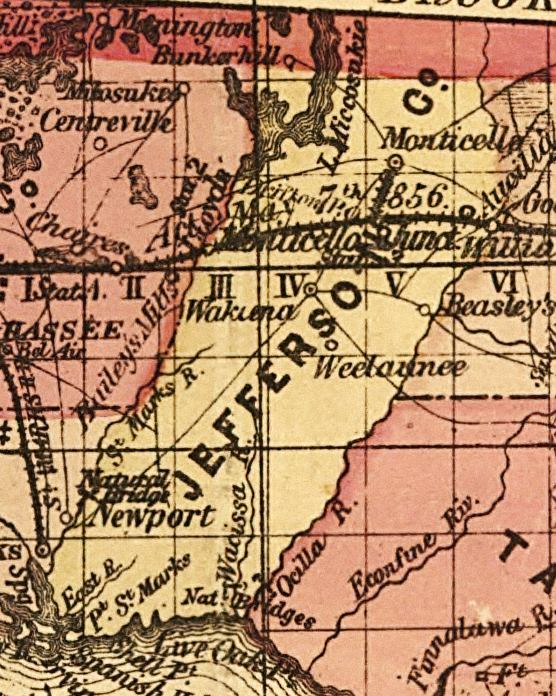 Map of Jefferson County, Florida, 1874