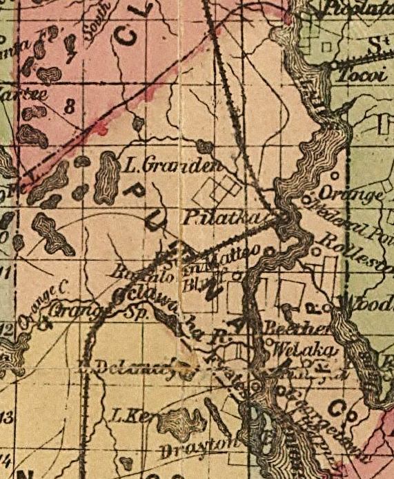 Map of Putnam County, Florida, 1874