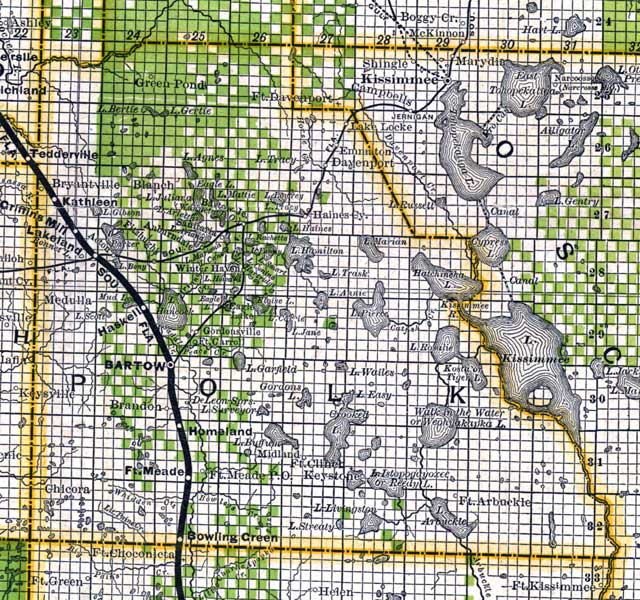 Map of Polk County, Florida, 1888