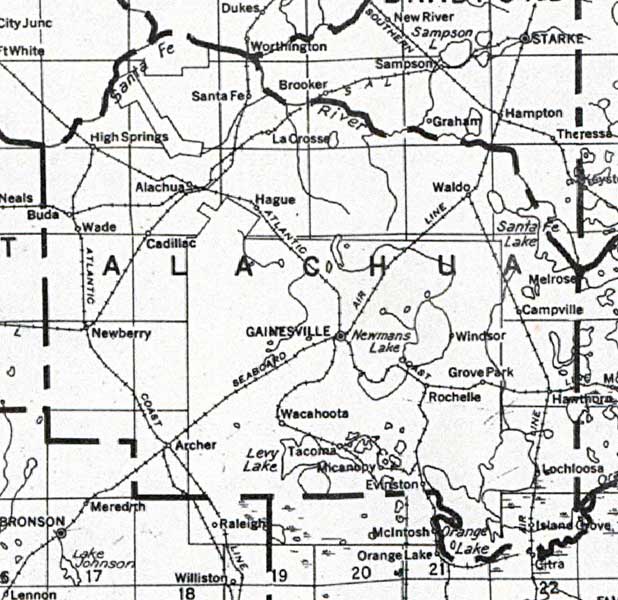 Map of Alachua County, Florida, 1932