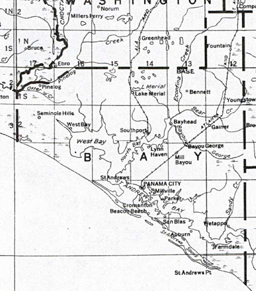 Map Of Bay County Florida 1932