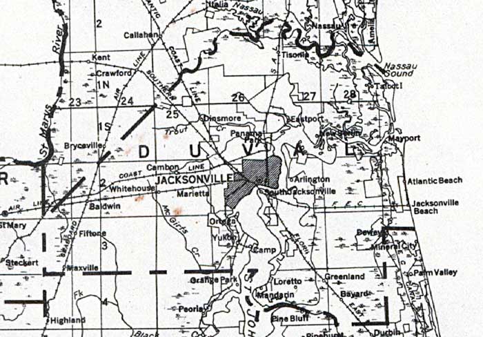 Map of Duval County, Florida, 1932