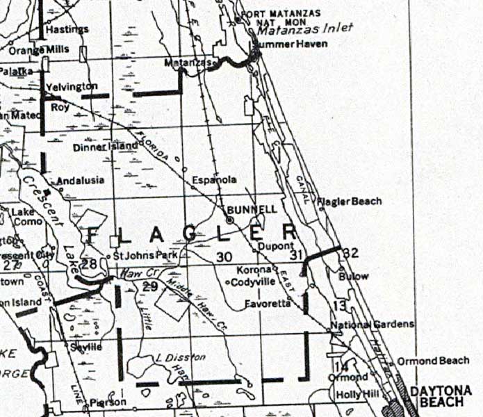 Map of Flagler County, Florida, 1932