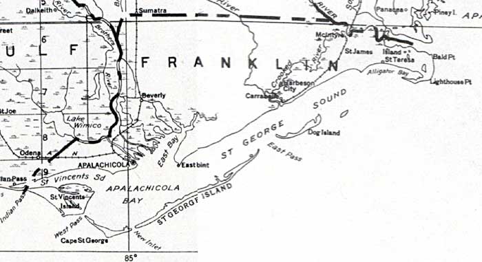 Map of Franklin County, Florida, 1932