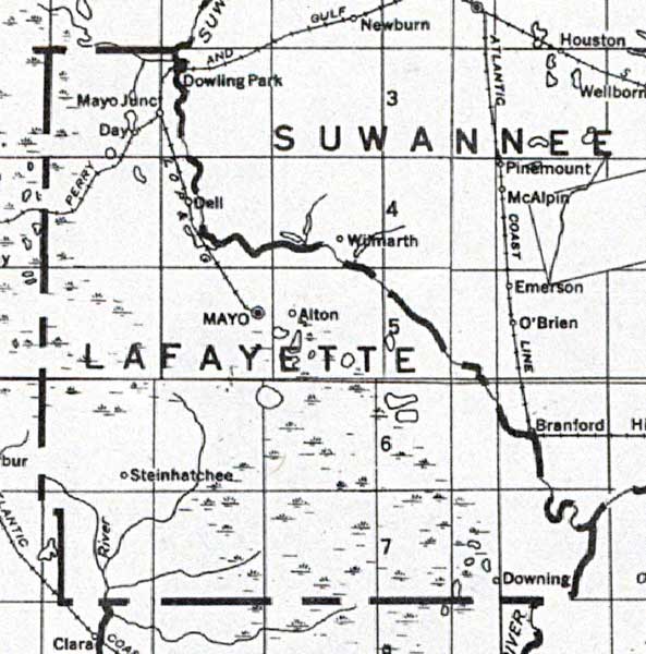 Map of Lafayette County, Florida, 1932