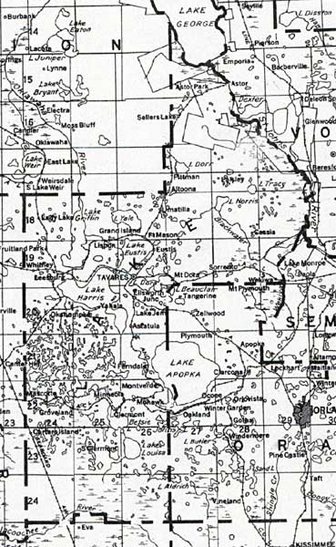 Map of Lake County, Florida, 1932