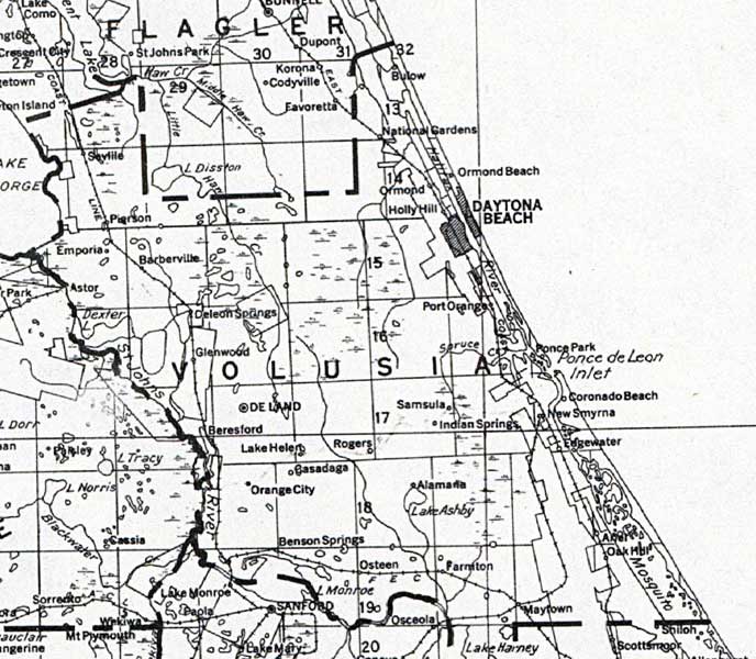 Map of Volusia County, Florida, 1932