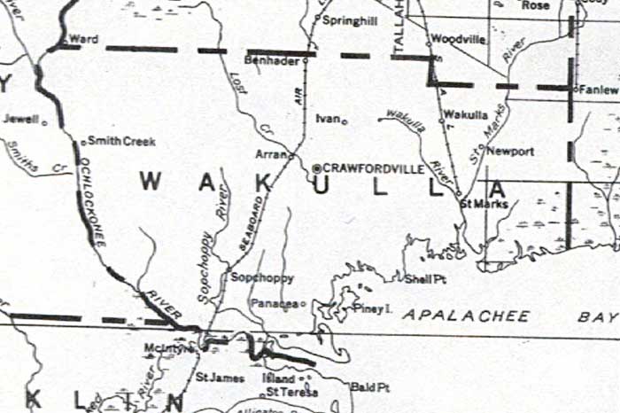 Map of Wakulla County, Florida, 1932