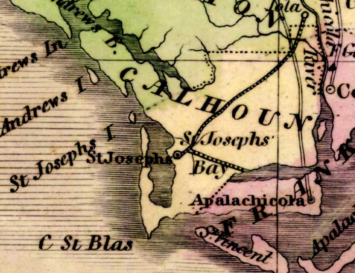 Map of Calhoun County, Florida, 1842