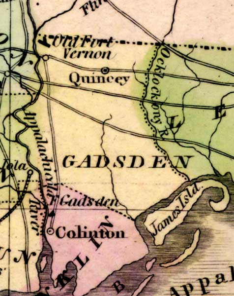 Map of Gadsden County, Florida, 1842