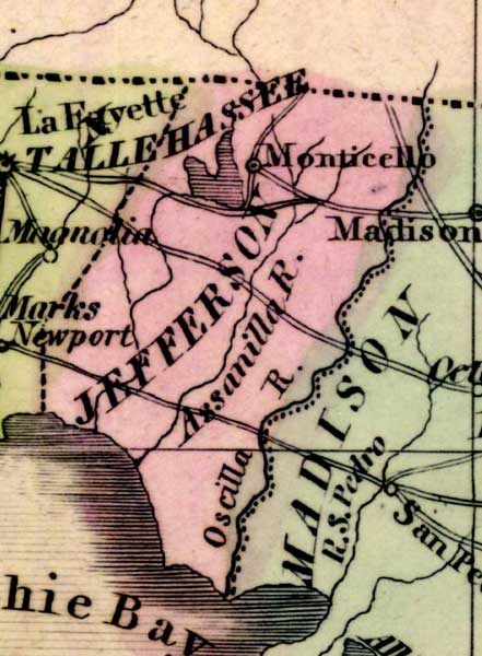 Map of Jefferson County, Florida, 1842