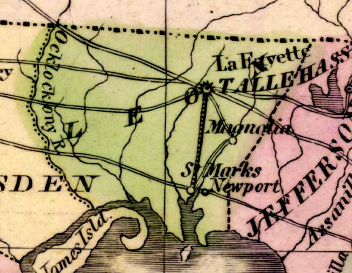 Map of Lee County, Florida, 1842