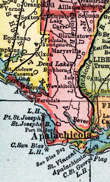 Map of Calhoun County, Florida, 1910