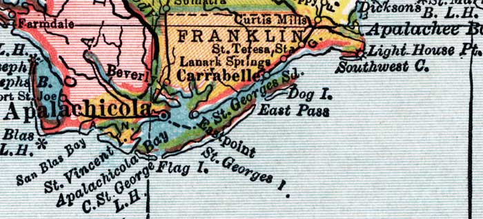 Map Of Franklin County Florida 1910
