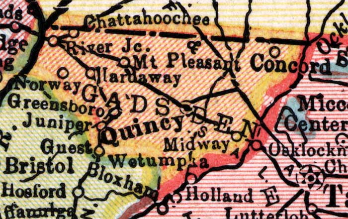 Map of Gadsden County, Florida, 1910