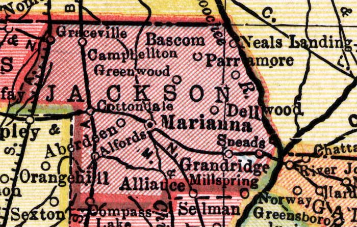 Map of Jackson County, Florida, 1910
