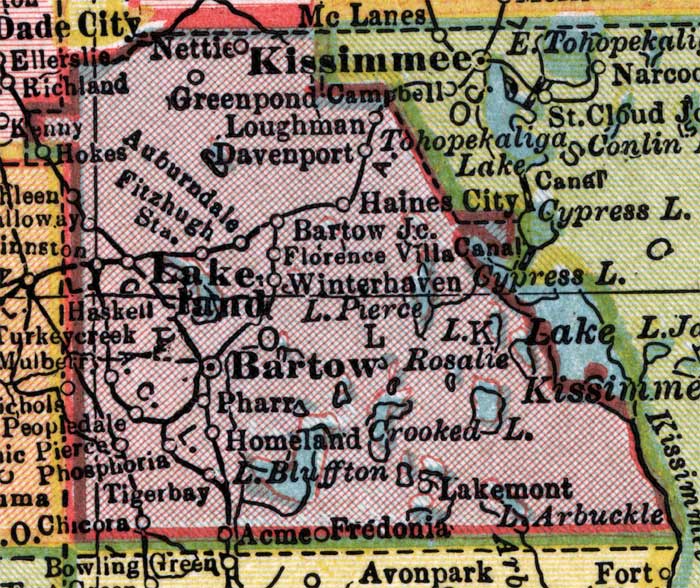 Map of Polk County, Florida, 1910